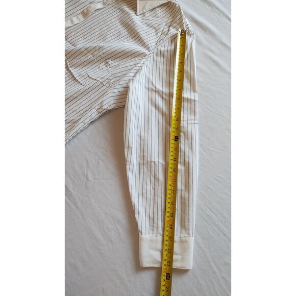 Lane Bryant Contrast Collar Long Sleeves striped button front Blouse size 18/20. - Picture 9 of 11